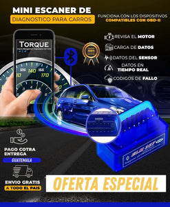 Mini Escáner de Diagnóstico para Autos + Envío Gratis🎁⭐⭐⭐⭐⭐